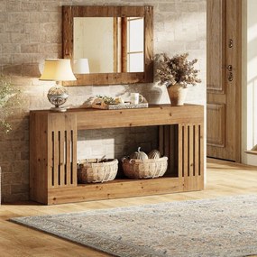 MAM40 - Masa Consola, 160 cm, masuta hol cu raft, living, dining, dormitor - Maro