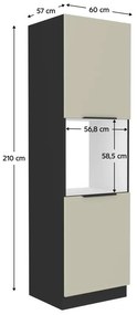 Dulap înalt pentru cuptor încorporat Arikona 60 DP 210 2F (cashmir + negru . 1097068