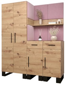 Set mobilier pentru hol Amanda 7 (Stejar artisan + roz). 1085912