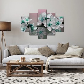 Tablou cu floare - turcoaz (150x105 cm)