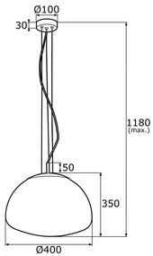 Pendul design modern TRINI negru 40cm