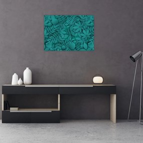 Tablou pe sticlă - Frunze (70x50 cm)