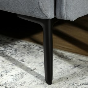 HOMCOM Canapea 2 locuri, perne groase, tapițerie catifelată, canapea tapițată, negru | Aosom Romania