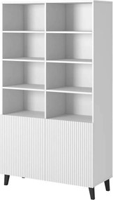 Biblioteca PAFOS, alb, PAL laminat, 101x40x177 cm