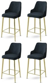 Set de scaune de bar Enox Anthracite and Gold, 4buc., 4 buc