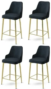 Set de scaune de bar Enox Anthracite and Gold, 4buc., 4 buc