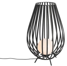 Lampa de podea de design neagră cu opal 70 cm - Angela