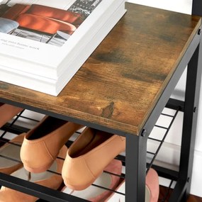 Cuier stativ cu oglindă NAVOR, maro/negru