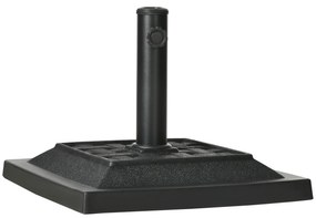 Outsunny Baza penru Umbrela de Gradina din Rasina  Greutate 12 kg pentru Stalpi Ø32-38-48 mm, 44x44x33 cm,Neagra | AOSOM RO