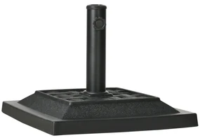 Outsunny Baza penru Umbrela de Gradina din Rasina  Greutate 12 kg pentru Stalpi Ø32-38-48 mm, 44x44x33 cm,Neagra | AOSOM RO