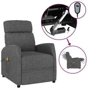 3073647 vidaXL Fotoliu de masaj electric rabatabil, gri închis, textil