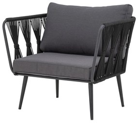 Fotoliu de exterior, negru, din metal, Pavone