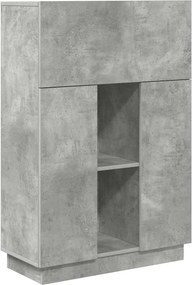 vidaXL Birou cu ușă Gri din beton 71.5 x 31.5 x 106.5 cm Lemn compozit