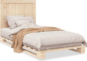 vidaXL Cadru de pat cu tăblie, 100x200 cm, lemn masiv de pin