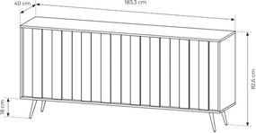 Comodă Flaro 183 cm cu iluminare - stejar Dunin