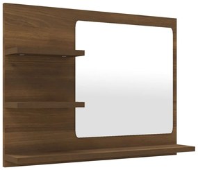 815662 vidaXL Oglindă de baie, stejar maro, 60x10,5x45 cm, lemn compozit