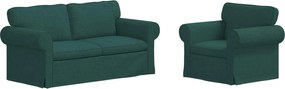 vidaXL Set de canapea 2 pcs Verde închis 175 x 82 x 80 cm țesătură