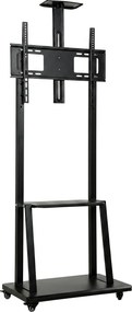 HOMCOM Suport Mobil pentru Televizor de 32-75 Inci, VESA Maxim 400x600, Negru | Aosom Romania