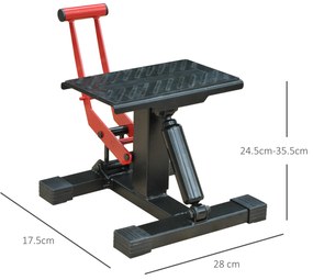 HOMCOM Cric de Ridicare pentru Motociclete, Capacitate 150kg, Înălțime Reglabilă, din Oțel Zincat și Cauciuc, cu Manivelă | Aosom Romania