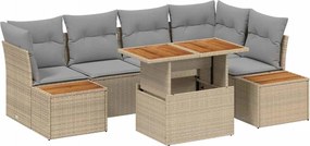 vidaXL Set de canapele pentru grădină 10 pcs Bej Rattan poli