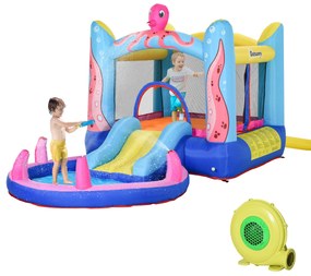 Castelul Gonflabil si Trambulina pentru Copii 3-12 ani, Outsunny cu Tobogan 3.8x2x1.8m | Aosom RO