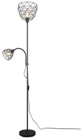 Lampadar negru cu abajur din metal (înălțime 180 cm) Haval – Trio