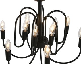 Candelabru din metal, negru, cu 12 brațe, 46 x 54 cm, „Cayeux”