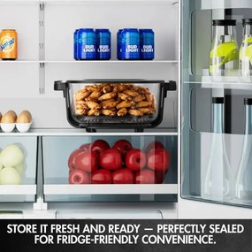 Friteuză cu aer cald Just Perfecto JP-AF4GL, 1500 W, 1,5/4 l, 8 programe, 80-200 °C, circulație a aerului cald la 360°, structură din sticlă rezistentă la temperaturi ridicate, negru