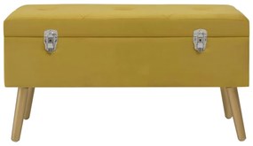 329930 vidaXL Bancă cu un compartiment depozitare galben muștar 80 cm catifea