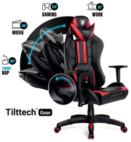 Scaun pentru copii Diablo X-Ray Kids Size: negru-roșu Diablochairs