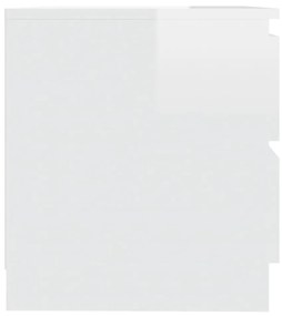 Noptiera, alb extralucios, 50x39x43,5 cm, PAL 1, Alb foarte lucios