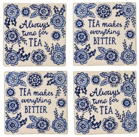 Coasters albe/albastre 4 buc. din ceramică Blue Willow – Sass &amp; Belle