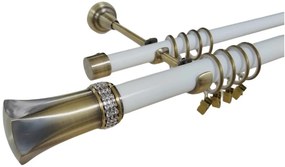 Galerie dubla PLUTON CRYSTAL - 25/19 - alb/aur antic (Alege marime: 140 cm)