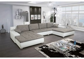 Coltar Living Extensibil TONIKS U UNI Alb/Gri