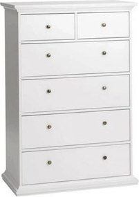 Comoda PARIS, 70306/76718, alb, PAL infoliat, 96x49x140 cm