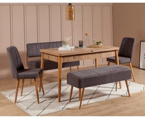 Set mobilier sufragerie Vlasta 2 (pin atlantic + antracit) (pentru 6 persoane). 1073076