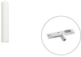 Lampă suspendată de design albă, incl. adaptor de șină monofazat - Slimline Tuba Small