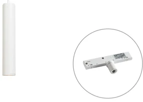 Lampă suspendată de design albă, incl. adaptor de șină monofazat - Slimline Tuba Small