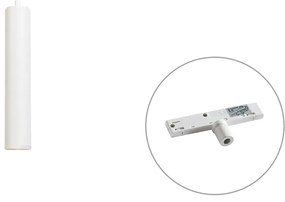 Lampă suspendată de design albă, inclusiv adaptor pentru șină monofazată - Slimline Tuba Small