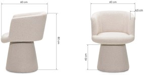 Fotoliu design rotativ YATO, crem
