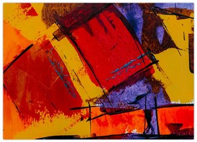 Tablou pe sticlă cu abstracție (70x50 cm)