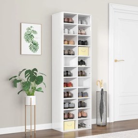vidaXL Pantofar, alb extralucios, 54x34x183 cm, PAL