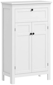 HOMCOM Mobilă de baie cu sertar și rafturi reglabile, dulap depozitare pe picioare, înălțime 102,5 cm, alb | Aosom Romania