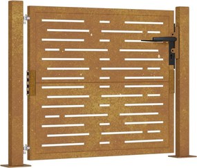 vidaXL Poartă de grădină 100x100 cm, oțel Corten, design pătrat