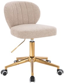 HR193K Scaun Latte Boucle cu Bază Aurie