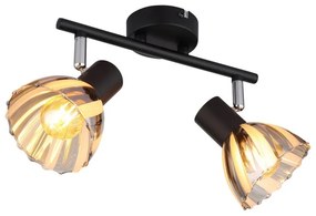 Plafoniera metal negru sticla fumurie ZACHERY 2L
