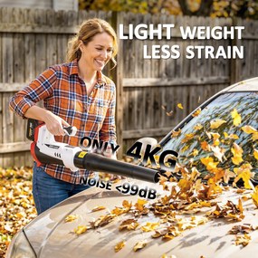 Outsunny Suflător Aspirator Tocător de Frunze 250 W cu Baterie 4000 mAh și Încărcător, 6 Viteze, 149 km/h, Alb | Aosom Romania