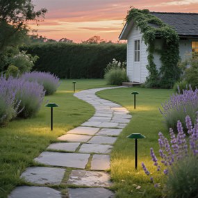 Set de 4 spoturi cu țepușă verzi, cu LED IP44 solar - Mushroom