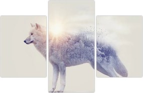 Tablou - Lupul arctic oglindit în peisaj sălbatic (90x60 cm)