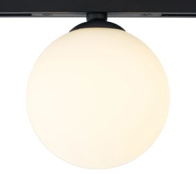 Plafonieră modernă neagră cu sticlă albă pentru sistem de șină monofazat - Slimline Eira